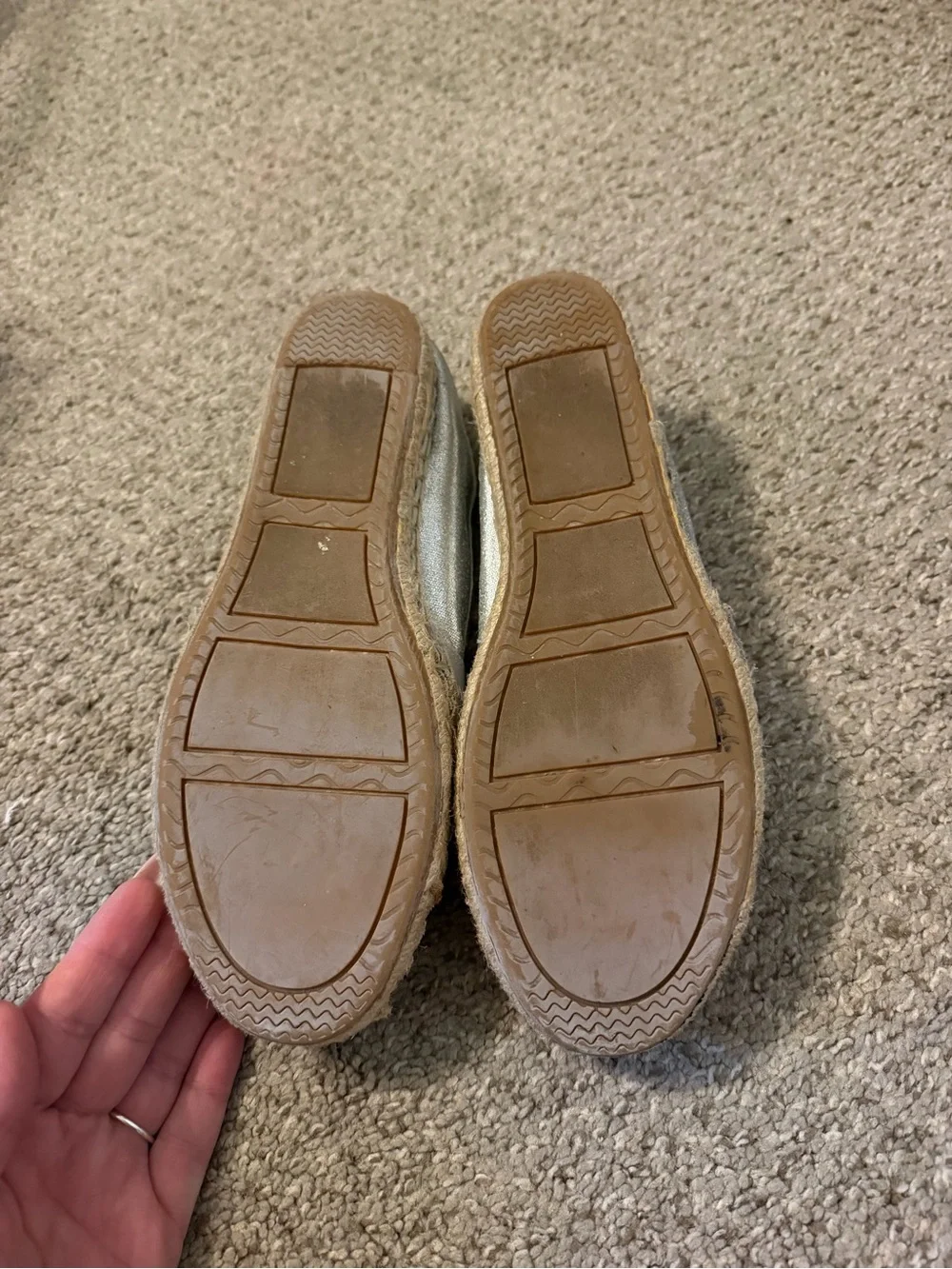 Women's Vera Wang Silver Studded Espadrille Flats